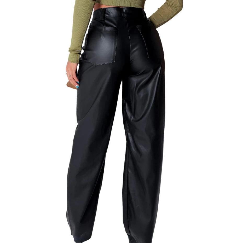Pantalón efecto cuero oversize New York